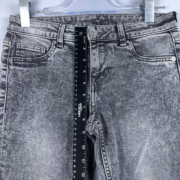 Divided By H&M Flare Leg Jeans Womens Size 6 Acid Wash Low Rise Stretch Gray - Picture 10 of 14